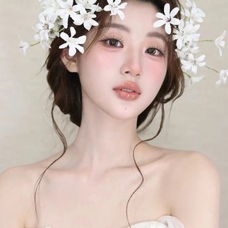 1 cặp mũ trắng phong cách rừng, phù hợp với váy cưới, chụp ảnh ngoại cảnh và studio