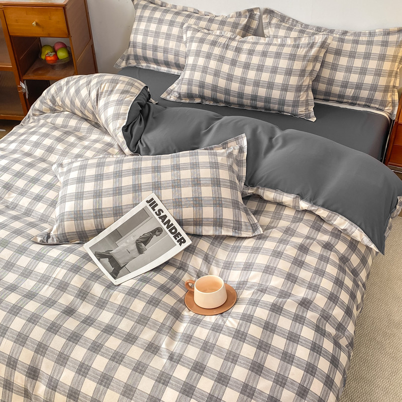 Bộ ga bọc nệm 4 món cotton giặt siêu mềm bền đẹp không co ngót phù hợp khách sạn nhà nghỉ