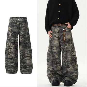 Quần jean Baggy Quần jean Retro Mỹ Quần jean ống rộng Quần jean dáng rộng