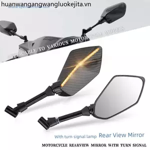 Sửa Đổi Xe Máy Gương Chiếu Hậu Đa Năng Có Đèn Gương Chiếu Hậu Phản Quang Gương LED Biến Tín Hiệu Chạy Nước Đèn Đôi Gương Chiếu Hậu