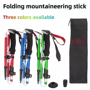 DARON Cross Country Cane, Nhôm Có Thể Điều Chỉnh Nhanh Khóa Đi Bộ Ngoài Trời Cực, Hỗ Trợ Cân Bằng Nhiều Màu Sắc 3 Phần Kính Thiên Văn Đội Leo Núi
