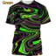 Mùa hè đầy màu sắc 3D in hình Neon trừu tượng Áo thun ngắn tay thông thường dành cho nam, Áo thun hợp thời trang