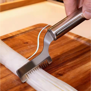 Dao nhà bếp bằng thép không gỉ Hành tây cắt tỉa có tay cầm cong Thiết kế thực phẩm Dụng cụ lụa nhanh chóng