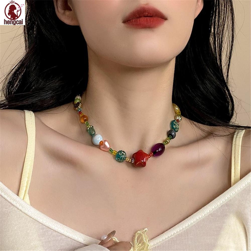 Vòng cổ thủy tinh retro phong cách Hàn Quốc, phù hợp cho bé gái