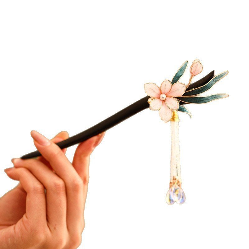 Kẹp tóc filigree gỗ đàn hương phong cách Trung Quốc, phù hợp làm phụ kiện choHanfu