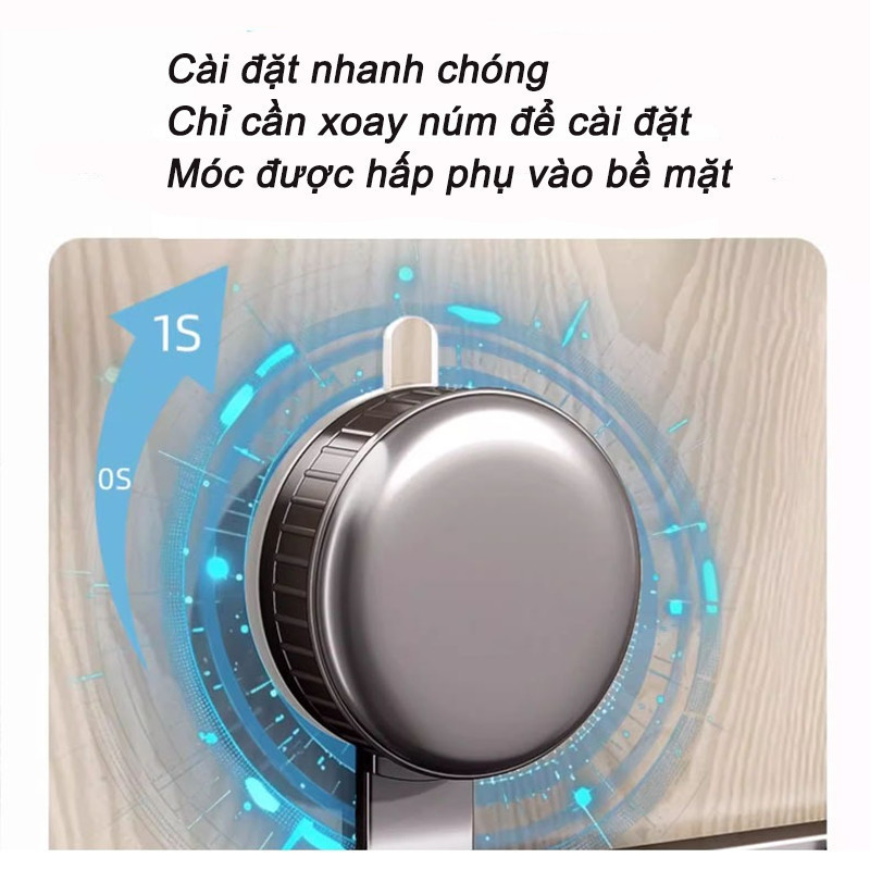 Móc Treo Quần Áo Hút Chân Không Đa Năng - Dùng Để Treo Ly, Lắp Sau Cửa, Chống Gỉ & Dễ Dàng Cài Đặt