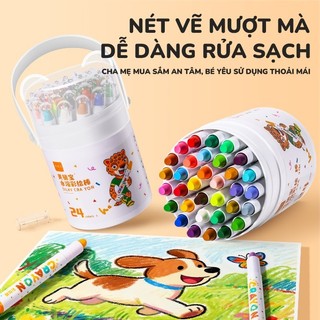 Màu sáp dầu bền màu - Bộ 48 màu sinh động dành cho học sinh, lý tưởng cho vẽ mỹ thuật và dự án DIY sáng tạo, an toàn
