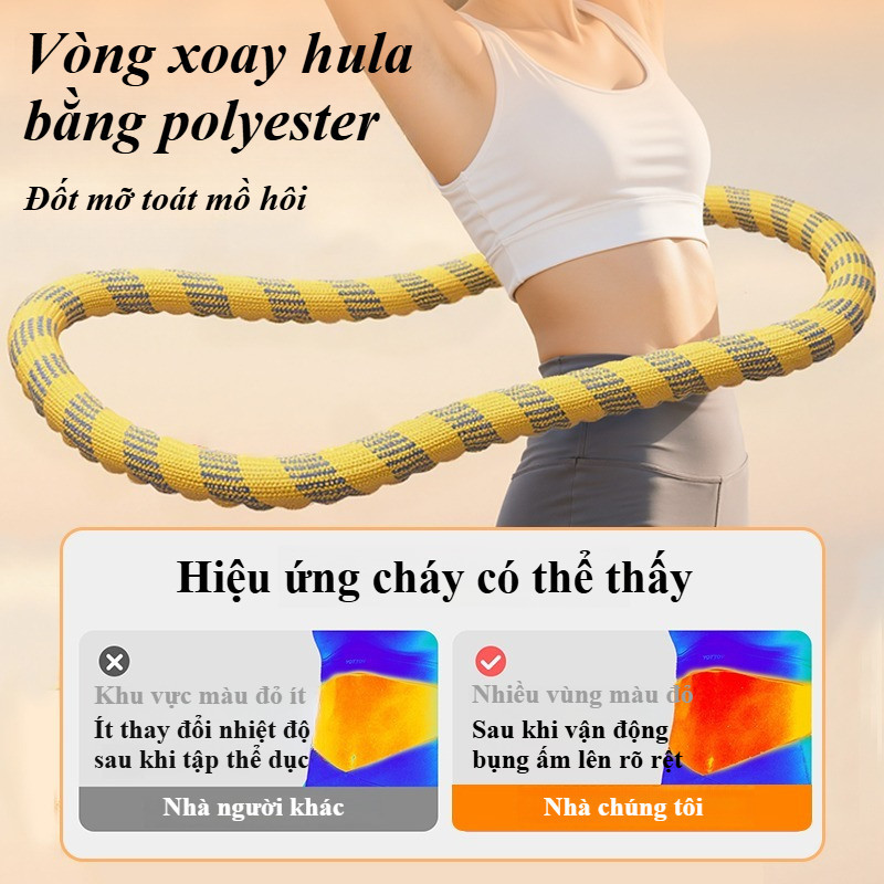 Vòng Lắc Eo Lò Xo Bọc Vải Mềm 1KG - Giảm Calo, Thon Eo Nhanh, Đàn Hồi Cao Không Kẹp Da