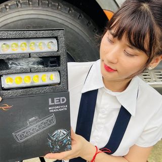 Đèn trợ sáng 6 MẮT 5 chế độ điện chung 12-24v cho xe máy, xe ô tô ( 1 đôi )