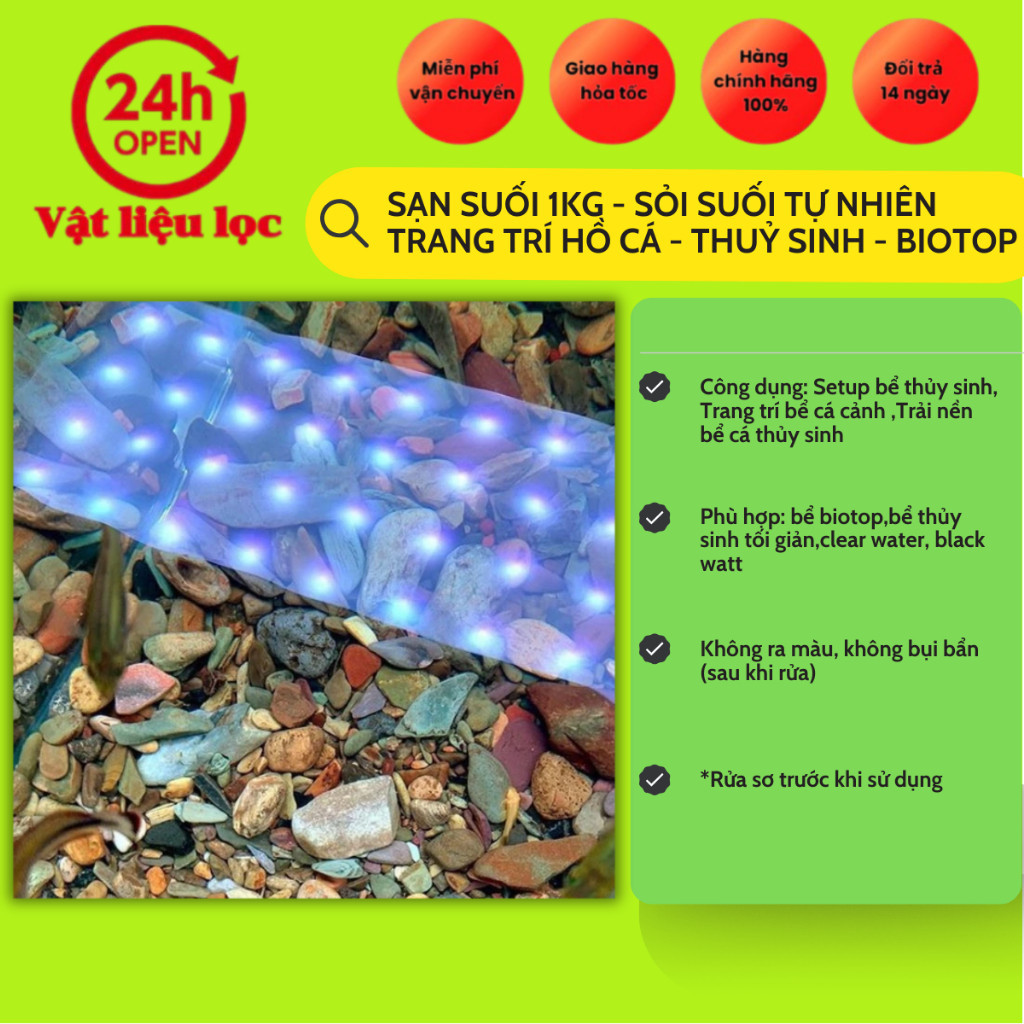 ( .. SẠN SUỐI 1KG - SỎI SUỐI TỰ NHIÊN TRANG TRÍ HỒ CÁ - THUỶ SINH - BIOTOP . )