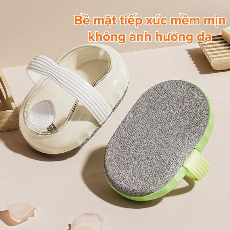 Bông Tắm Tẩy Tế Bào Chết Cầm Tay, Bàn Chải Tắm Massage Nhựa ABS Bền Đẹp Có Ngăn Đựng Sữa Tắm