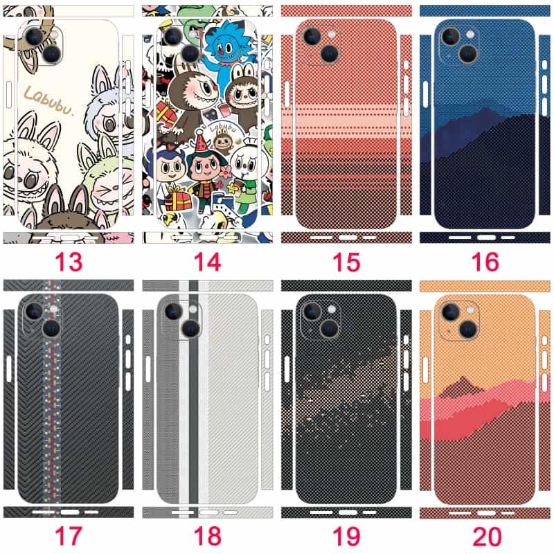 Dành Cho iPhone 12 11 Pro Max mini x xs Max xr Miếng Dán Bảo Vệ Mặt Sau Hoạt Hình full cover Bảo Vệ Phim Trong Suốt