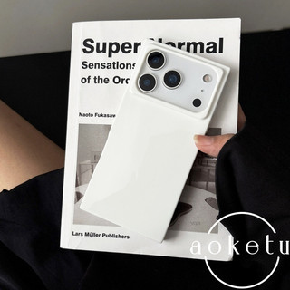 Cao cấp tối giản màu đen bóng vuông phù hợp cho Apple iPhone 17 Promax Apple 17 Ốp điện thoại 16Pro mới 15Pro silicone 16Promax ốp bảo vệ chống rơi