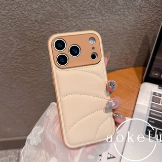Áo khoác xuống cá nhân phù hợp với vỏ điện thoại Apple 17 Promax, iPhone 16, bao gồm tất cả, chống rơi 15, vỏ bảo vệ da mùa thu đông đơn giản và sang trọng 14 / 13 / 12