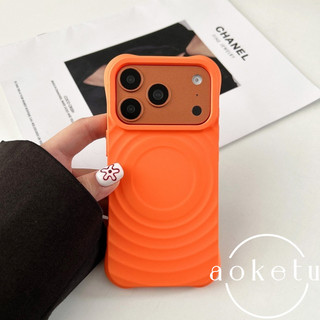 Boyang phù hợp cho Apple 17 silicone lỏng iPhone 16 Pro gợn sóng hút từ tính 15promax dày chống rơi 14 mẫu mới 13 vỏ bảo vệ màu trơn đơn giản