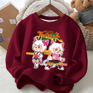 Áo sweatshirt mỏng cổ tròn, dáng rộng, thoải mái, in hình nhân vật hoạt hình, thích hợp mặc ngoài, mang không khí lễ hội