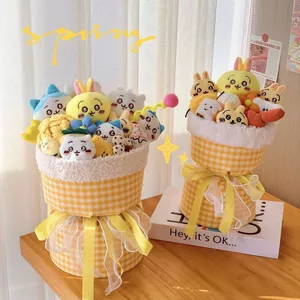 Chiikawa Usagi Hachiware Búp Bê Hoa Bó Hoa Chiikawa Handmade Sang Trọng Búp Bê Bó Hoa Bé Gái Quà Tặng Trang Trí Phòng