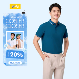 Áo polo nam YODY ponte roma cool dáng suông co giãn, đàn hồi chạm mát tức thì MAPO25S051