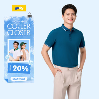 [SALE OFF] Áo polo nam YODY ponte roma cool dáng suông co giãn, đàn hồi chạm mát tức thì MAPO25S051