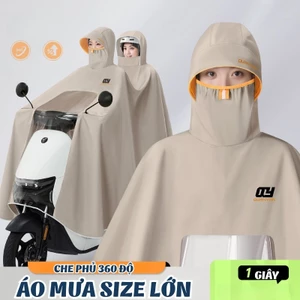 Áo Mưa Xe Máy Loại Dày Cỡ Lớn, Áo Mưa Chùm Người Thiết Kết Che Kín Toàn Thân, Thời Trang Chống Mưa
