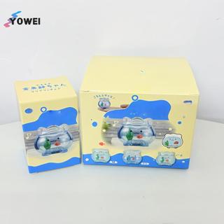 YOWEI 1 Cái Trang Trí Máy Tính Để Bàn Mini Trong Suốt Cá Vàng Tank Jun Biểu Hiện Hộp Mù Kawaii Mini Hình Quà Tặng Bất Ngờ VN