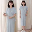 Trang phục bà bầu Váy cổ áo Polo sọc thời trang mùa hè