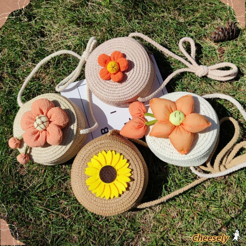 Túi cói CHEESELY Túi xách Ống hút Túi xách Handmade Messenger