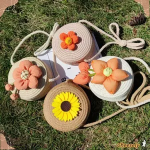 Túi cói CHEESELY Túi xách Ống hút Túi xách Handmade Messenger