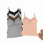 IAPPORTUNIA Ren Viền Vest, Áo Cổ Chữ V Phía Trước Nút Ngắn, Thời Trang Có Miếng Lót Ngực Slim Fit Không Tay Top Nữ