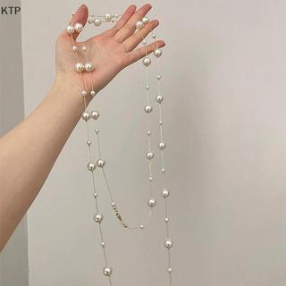 [KTP] Vòng cổ áo len ngọc trai mô phỏng hai lớp thanh lịch cho Nữ Vòng cổ dây chuyền dài