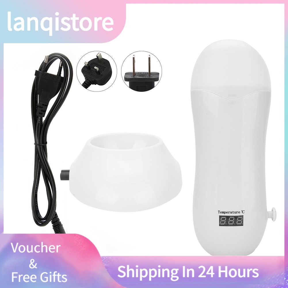 Lanqistore Máy Làm Rụng Lông Sáp Nóng 40W Có Thể Điều Chỉnh Nhiệt Độ Tẩy Lông Con Lăn Tẩy Lông Cuộn Trên Điện Mini Ấm Máy Trắng
