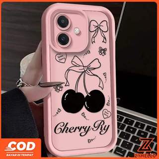Ốp Lưng Cho OPPO Ren 15F Reno 14F Reno14 Pro Reno13 F Reno12F Reno11F Reno8T Reno8Z Reno7Z Reno8 Reno7 Reno5 Reno4 Ốp Điện Thoại TPU Chống Sốc Anh Đào Màu Đen Đơn Giản Và Phong Cách