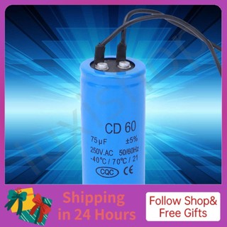 [Iuxishop]Tụ Điện Cd60 Ac 75uf 250v 75mfd Hvac Chuyên Dụng