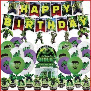 ST2 The Hulk Robert Bruce Banner Trang trí tiệc sinh nhật biểu ngữ bong bóng bánh topper mặt dây chuyền bộ cung cấp TS2
