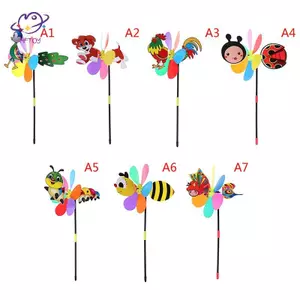 HFTOY Hoạt Hình Nhiều Màu Sắc Động Vật Cối Xay Gió Gió Spinner Sân Vườn Nhà Trang Trí Ngoài Trời ~