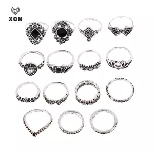 Nhẫn Vintage Cá Tính Punk Gothic - Bộ 15 cái, Trang Sức Quà Tặng