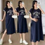 Váy bà bầu mùa hè Plus Size tay ngắn dáng rộng