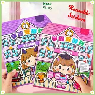 Nhãn dán sách yên tĩnh NOOKSTORY, Sách dán thủ công PET, Sách dán giáo dục hoạt hình cho trẻ em