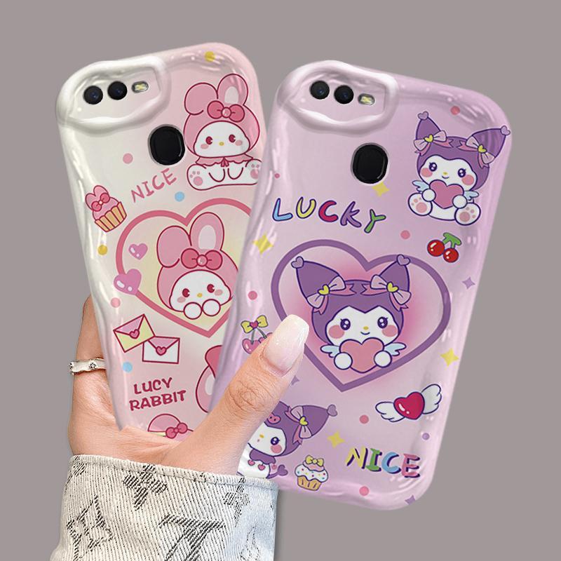 Vỏ Silicon Hoạt Hình Cho OPPO A5S A7 A12 F9 F9 Pro 3D Phụ Kiện TPU Mềm Sanrio Kuromi Cặp Đôi My Melody Vỏ Điện Thoại Chống Sốc