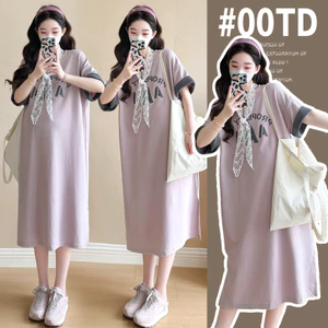 Trang phục bà bầu mùa hè Áo thun Cotton nguyên chất
