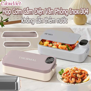 Hộp Cơm Cắm Điện Văn Phòng Inox 304, không cần thêm nước, cấp nguồn/sạc qua USB, có thể điều chỉnh nhiều mức độ.