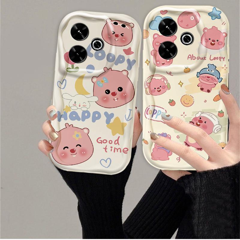 Thích Hợp Cho Redmi 13 12 POCO M6 4G 3D Wave TPU Mềm Hoạt Hình Dễ Thương Loopy Vỏ Điện Thoại Chống Sốc