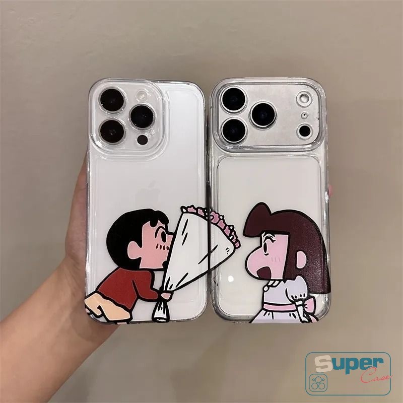Ốp Lưng Dành Cho Samsung A17 A16 A05s A05 A25 A13 A03 A23 A35 A26 M12 A52 A07 A30 A56 A51 A33 A06 A53 A24 A32 A31 A20 A15 A12 A36 A54 Crayon Shin chan Tặng Hoa Cho Tình Yêu Nhỏ Hạnh Phúc