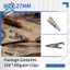 100 CÁI Kẹp cá sấu kim loại Mini 1.06IN / 27mm, Kẹp cá sấu Dây thử nghiệm mạ màu bạc Kẹp lò xo.