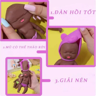 Búp bê bóp mềm squishy – Giảm stress cho bé – Mềm dẻo, đàn hồi chậm – Dễ vệ sinh – Đồ chơi xả stress tiện lợi