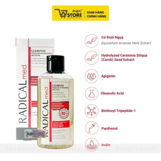 Combo Dầu Gội Giúp Giảm Rụng Tóc Radical Med 100ml Và Dưỡng Giúp Giảm Rụng Tóc Dạng Xịt Radical Med 200ml