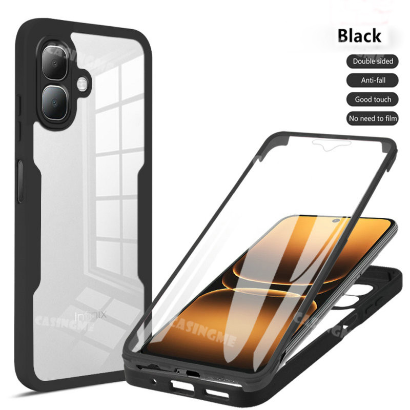 Ốp lưng Infinix Smart 20 Vỏ trong suốt 360 cho Infinix Smart 20 Smart20 InfinixSmart20 Plus 5G 4G Vỏ điện thoại Bảo vệ toàn diện Ốp lưng chống sốc hai mặt