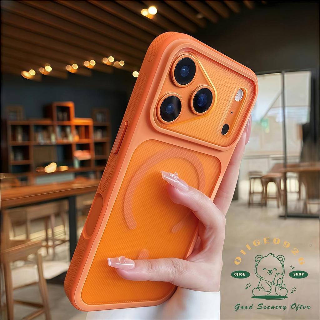 【 Ốp lưng iPhone17 】 Túi khí điểm sóng da cảm giác thu hút từ tính Vỏ điện thoại iphone17 Pro Max 16 15 14 13 12 cho vỏ iPhone Vỏ mềm silicon TPU chống sốc