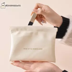 Cheenm Thời Trang Da PU Túi Bảo Quản Tự Động Đóng Cửa Chống Nước Ví Di Động Tai Nghe Dây Sạc Mỹ Phẩm Lipsti Túi Đựng Trang Sức VN