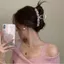 Kẹp Đuôi Ngựa SHUPUN, Thiết Kế Trái Tim Kẹp Tóc Cua Phong Cách Vintage, Tay Cầm Chống Trơn Trượt Dễ Thương Kích Thước Lớn Vuốt Tóc Phụ Kiện Tóc